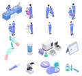 Vaccination Isometric Icon Set