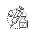 Vaccination - line design single isolated icon