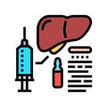 vaccination liver color icon vector illustration