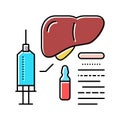 vaccination liver color icon vector illustration