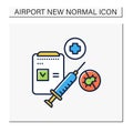 Vaccination passport color icon