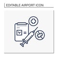 Vaccination passport line icon