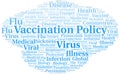 Vaccination policy word cloud on white background Royalty Free Stock Photo