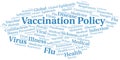 Vaccination policy word cloud on white background Royalty Free Stock Photo