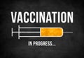 Vaccination in progress - chalkboard concept