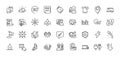 Vaccination schedule, Computer cables and Swipe up line icons pack. For web app. Line icons. Vector
