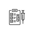 Vaccination schedule line icon