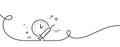 Vaccination schedule line icon. Vaccine syringe sign. Continuous line with curl. Vector