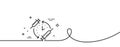 Vaccination schedule line icon. Vaccine syringe sign. Continuous line with curl. Vector