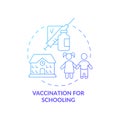 Vaccination for schooling blue gradient concept icon