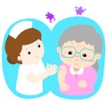 Vaccination senior cartoon vector