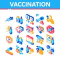 Vaccination Syringe Isometric Icons Set Vector Royalty Free Stock Photo