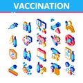 Vaccination Syringe Isometric Icons Set Vector Royalty Free Stock Photo