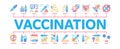 Vaccination Syringe Minimal Infographic Banner Vector