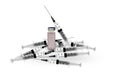 vaccination vaccine covid covid-19 coronavirus virus chain ambule syringe injecionn isolated - 3d rendering