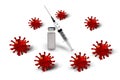 vaccination vaccine covid covid-19 coronavirus virus chain ambule syringe injecionn isolated - 3d rendering