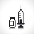 Vaccination or vaccine syringe icon