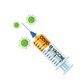 Vaccine against the Chinese virus Covid -19. Syringe with medicine for an outbreak of coronavirus.