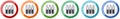 Vaccine ampules icon set, flat design vector illustration in 6 colors options for webdesign and mobile applications