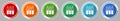 Vaccine ampules icon set, vector illustration in 6 colors options for webdesign and mobile applications, flat design symbol