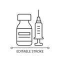 Vaccine bottle linear icon