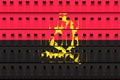 Flag of Angola and multiple vaccine vials. Vaccination concept. 3D rendering