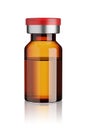 Vaccine brown glass vial isolated 3d rendering