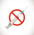 Vaccine concept - syringe with sign - poison or cure Royalty Free Stock Photo