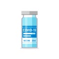 Vaccine covid bottle icon. Covid-19 vector syringe injection virus vaccine icon