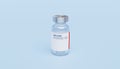 Vaccine Covid-19 Dose on Blue background. 3D Realistic Isolation.