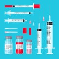 Vaccine cure syringes Royalty Free Stock Photo