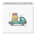 Vaccine delivery color icon