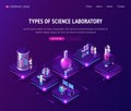 Vaccine development laboratory isometric landing Royalty Free Stock Photo