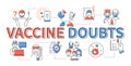 Vaccine doubts - modern line design style icons set Royalty Free Stock Photo