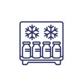 vaccine in the fridge line icon, medical storage