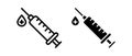 Vaccine icon vector set. Hepatitis virus vaccine symbol Royalty Free Stock Photo