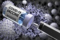 Explode virus. Vaccine illustration.
