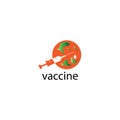 Vaccine injection globe design vector illustration