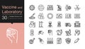 Vaccine and Laboratory icons. Modern line design. For presentation, mobile application, web design, infographics, UI. Editable Royalty Free Stock Photo