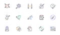 Vaccine line icons. Corona jab, Medical Syringe, Vaccination passport icons. Covid vaccine, human jabbed. Vector Royalty Free Stock Photo