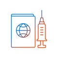 Vaccine passport gradient linear vector icon