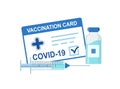 Vaccine passport icon. Travel immune passport. Covid-19 immunity certificate for shopping.