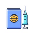 Vaccine passport RGB color icon