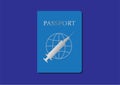 Vaccine passport vector illustration on a dark blue background Royalty Free Stock Photo