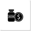 Vaccine price glyph icon