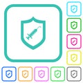 Vaccine protected vivid colored flat icons