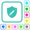 Vaccine protected vivid colored flat icons