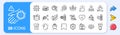 Vaccine protection, Medical analytics and Organic tested line icons. For web app, printing. App line icons. Vector