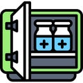 Vaccine refrigerator icon, Vaccine Development related vector