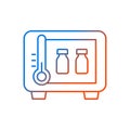 Vaccine storage gradient linear vector icon